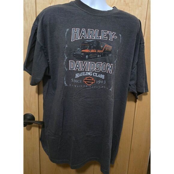 Harley-Davidson Hauling Class Graphic T-Shirt 2XL Charcoal Dayton Ohio Biker - Picture 1 of 5